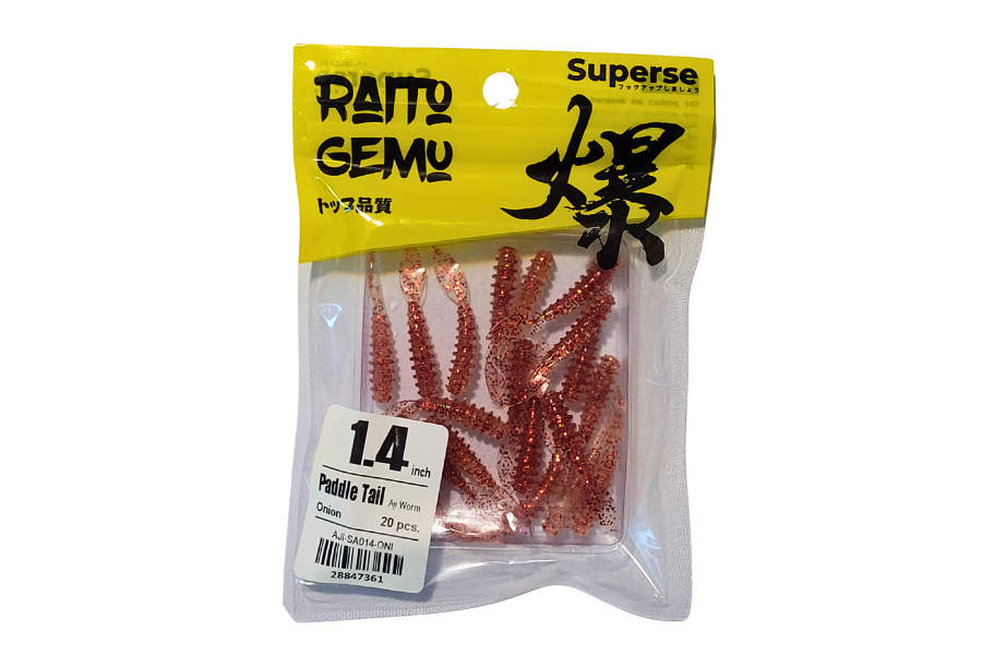 Superse Paddle Tail 1.4" Aji Worm SA014